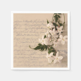 Jasmine auf alte Schrift Serviette