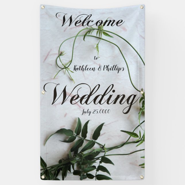 Jasmine-Blätter auf texturiertem Hintergrund Banner (Vertikal)