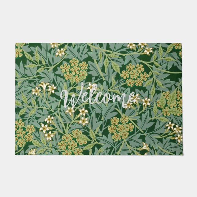Jasmine Blume Vintag Ornament Illustration Fußmatte (Vorderseite)