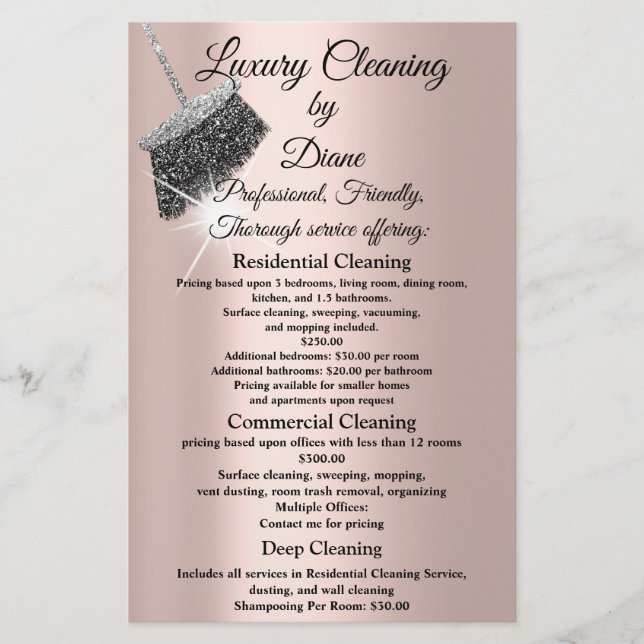 Jasmine Cleaning Service House Behaltend Rose Silv Flyer (Vorne)