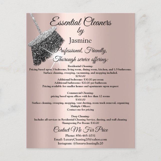 Jasmine Cleaning Service House Behaltend Rose Silv Flyer (Vorne)