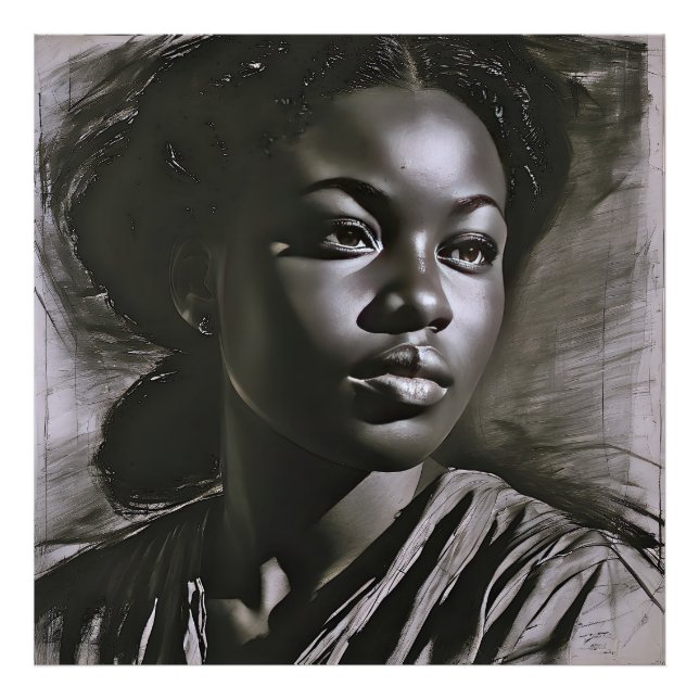 "Jasmine" Frauen in Kohle Fotodruck (Vorne)