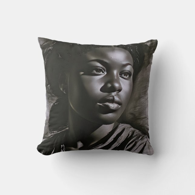 "Jasmine" Frauen in Kohle Kissen (Vorderseite)