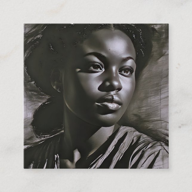 "Jasmine" Frauen in Kohle Quadratische Visitenkarte (Vorderseite)