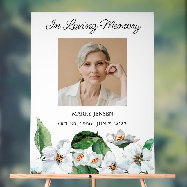 Jasmine Memorial Photo Funeral Acrylic Sign Acrylschild (Neutral)