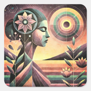 Jasmine Quadratischer Aufkleber