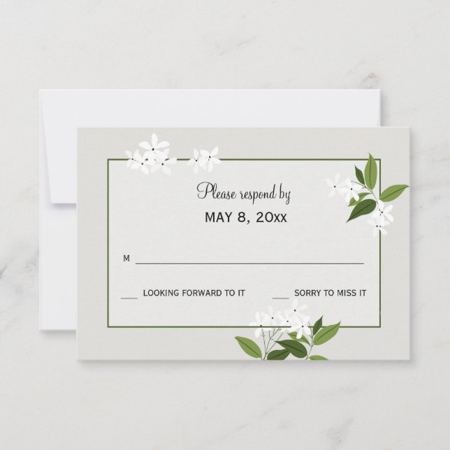 Jasmine RSVP Card Karte (Vorderseite)