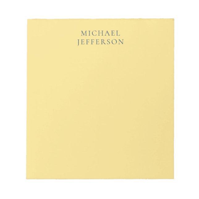 Jasmine & Slate Grau Minimalist Einfach Moderner N Notizblock (Vorderseite)