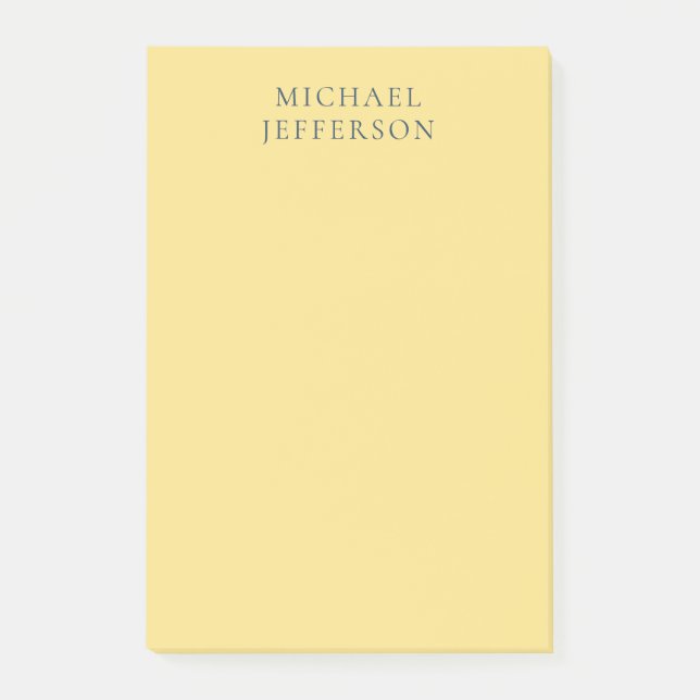 Jasmine & Slate Grey Minimalist Plain Modern Name Post-it Klebezettel (Vorderseite)