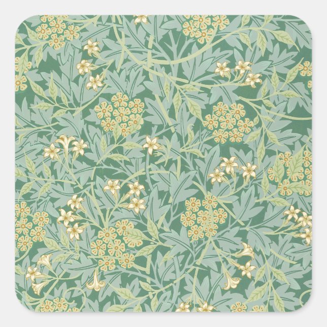 Jasmine von William Morris Quadratischer Aufkleber (Vorderseite)