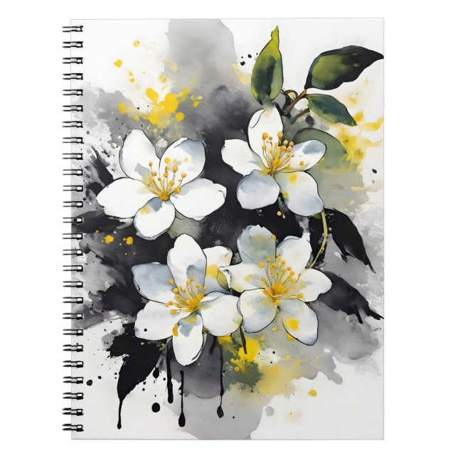 Jasmine - Watercolor flowers Notizblock (Vorderseite)