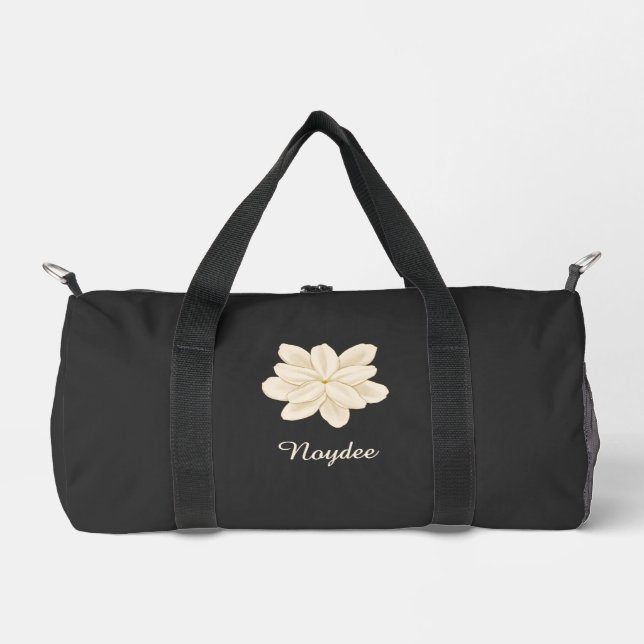 Jasmine Weiße Blume Eleganter Name Duffle Bag (Vorderseite)