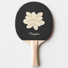 Jasmine Weiße Blume Name auf Schwarz Tischtennis Schläger