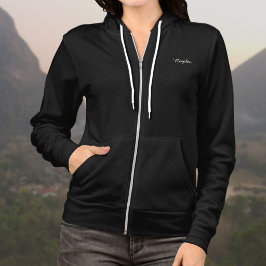 Jasmine Weiße Blume Name Vorne und Hinten Hoodie