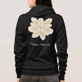 Jasmine Weiße Blume Name Vorne und Hinten Hoodie