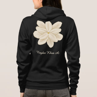 Jasmine Weiße Blume Name Vorne und Hinten Hoodie