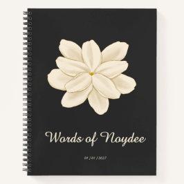 Jasmine White Flower Eleganter Name Notizbuch