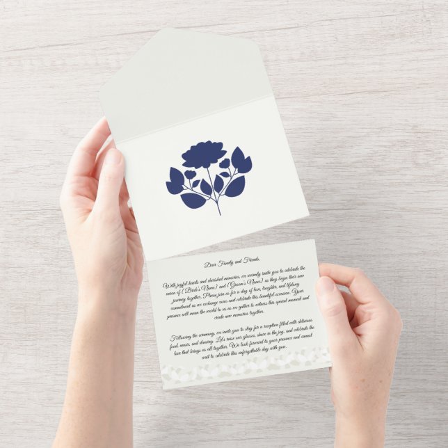 Jasminum Sambac Elegant Floral All In One Einladung (Abreißen)