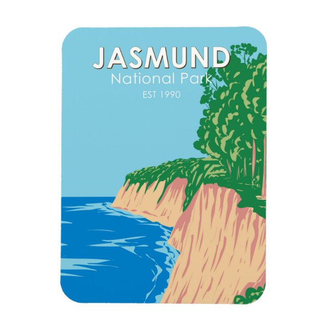 Jasmund Nationalpark Chalk Cliffs Deutschland Vint Magnet (Vertikal)