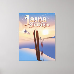 Jasna, Slowakei Skiplakat. Leinwanddruck