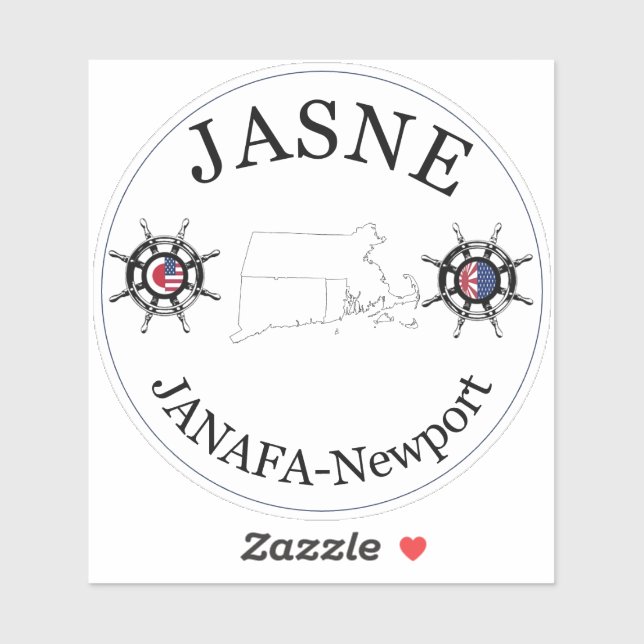 JASNE-JANAFA-Round-Logo Aufkleber (Blatt)