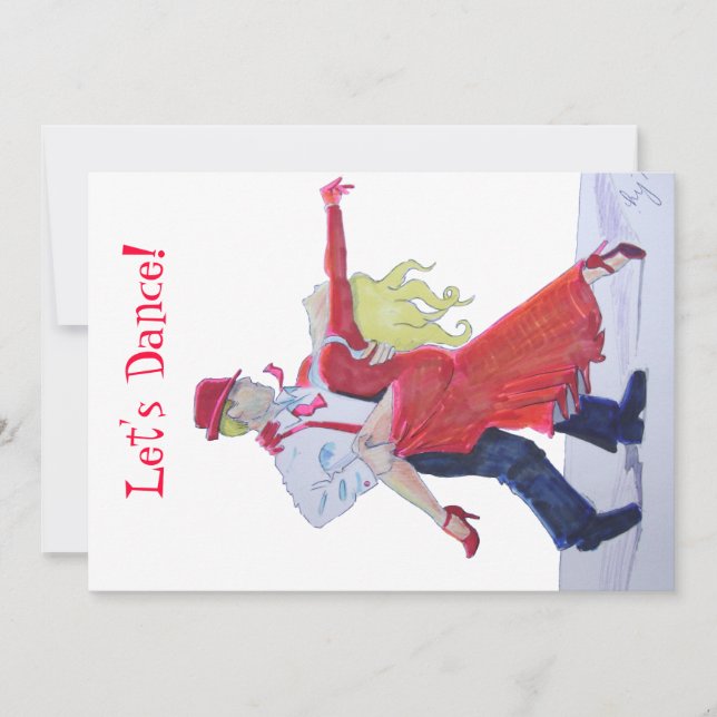 Jason Donovan Kristina Rihanoff Foxtrot Cartoon Einladung (Vorderseite)