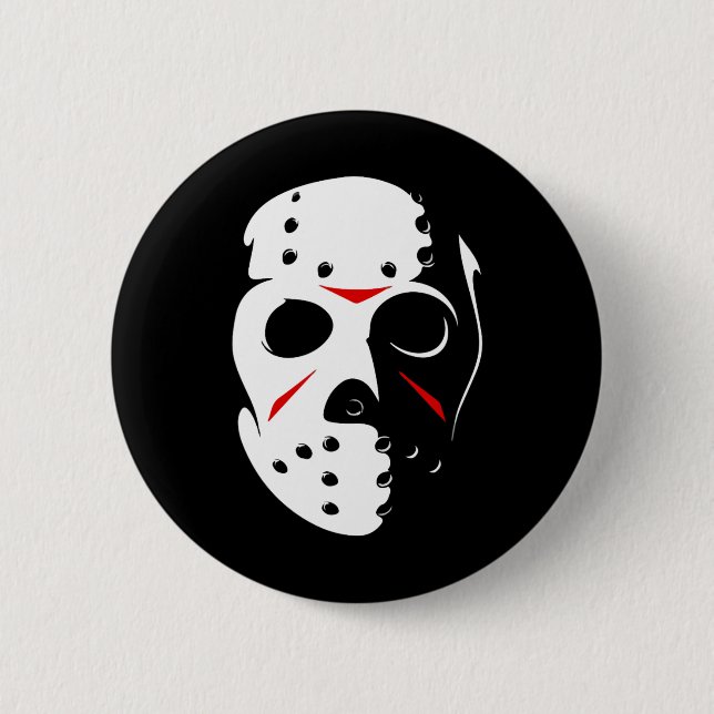 Jason Hockey Masask Halloween Freitag, 13. Button (Vorderseite)