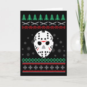 Jason Hockey Mask Hässliches Weihnachten Festlich Karte