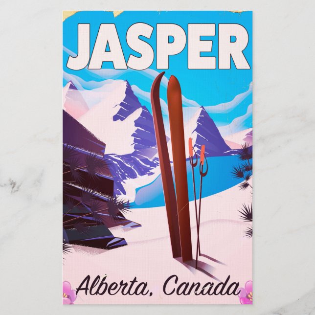 Jasper Alberta Canada Reiseplakat Briefpapier (Vorderseite)