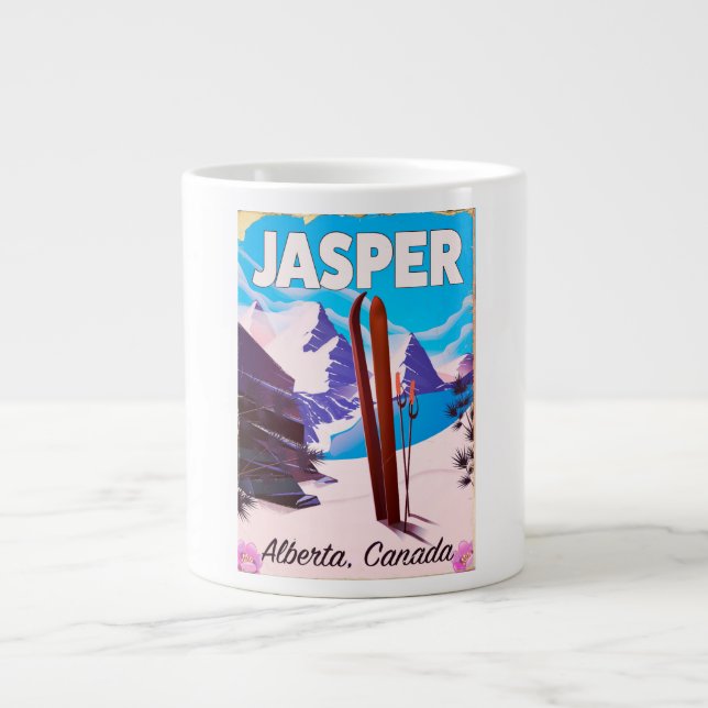 Jasper Alberta Canada Reiseplakat Jumbo-Tasse (Vorderseite)