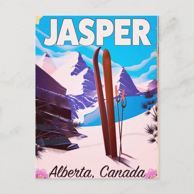 Jasper Alberta Canada Reiseplakat Postkarte (Vorderseite)