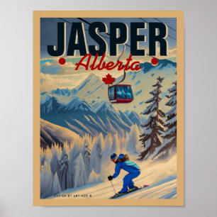 Jasper Alberta Mountains Kanada Vintag 50er Poster