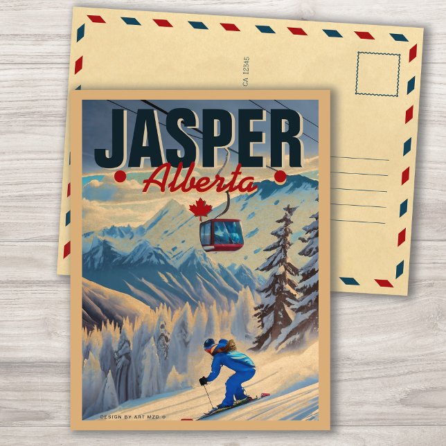 Jasper Alberta Mountains Kanada Vintag 50er Postkarte (Von Creator hochgeladen)