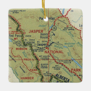Jasper Alberta Vintag Map Keramikornament