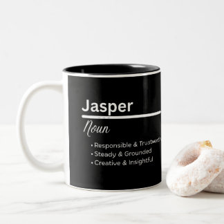 Jasper Boy Personalized Name Definition Zweifarbige Tasse