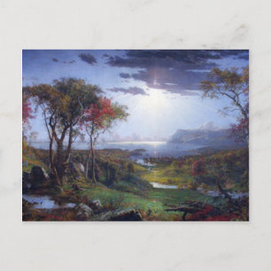 Jasper Francis Cropsey - Herbst - Auf dem Hudson R Postkarte
