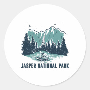 Jasper Mountain Alberta Kanada Jasper Nationalpark Runder Aufkleber