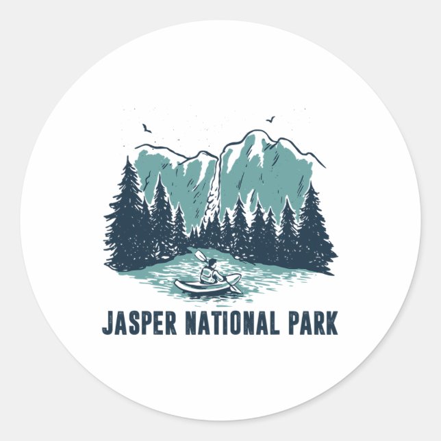 Jasper Mountain Alberta Kanada Jasper Nationalpark Runder Aufkleber (Vorderseite)