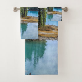 Jasper-National Maligne Lake Park Alberta Towel Se Badhandtuch Set