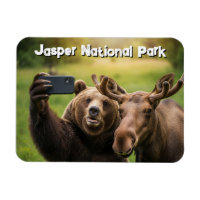 Jasper National Park Bear Moose Selfie Kanada