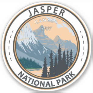 Jasper National Park Canada Travel Art Vintag Aufkleber