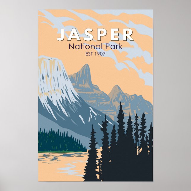 Jasper National Park Canada Travel Art Vintag Poster (Vorne)