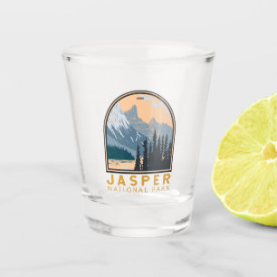 Jasper National Park Canada Travel Art Vintag Schnapsglas