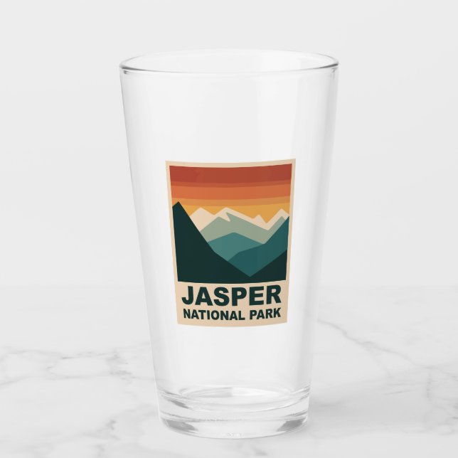 Jasper National Park Minimalist Outdoor Design Glas (Vorderseite)