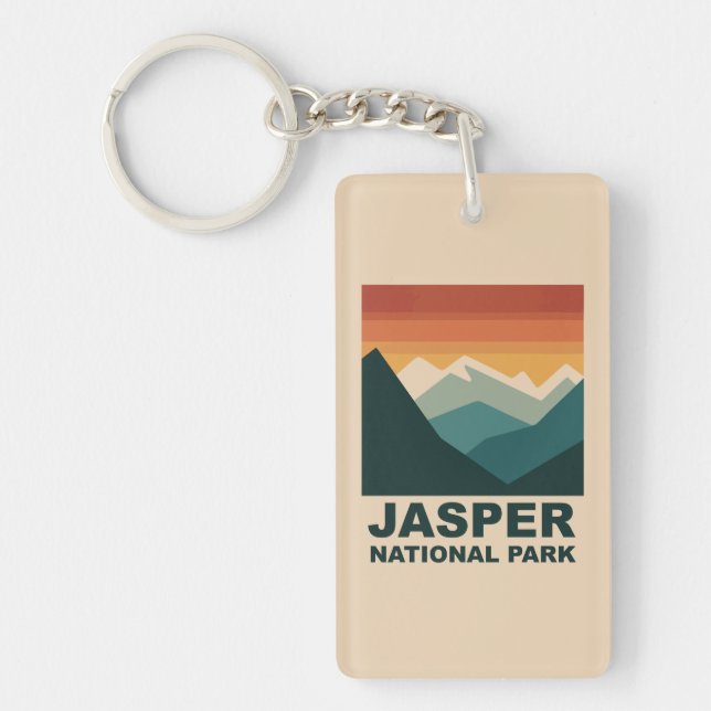 Jasper National Park Minimalist Outdoor Design Schlüsselanhänger (Vorderseite)