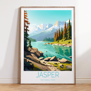 Jasper National Park Travel Poster, Jasper Canada Poster