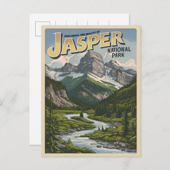 Jasper Nationalpark alberta canada Vintage Geschen Postkarte (Vorne/Hinten)