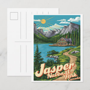 Jasper Nationalpark Alberta Kanada Vintage-Geschen Postkarte