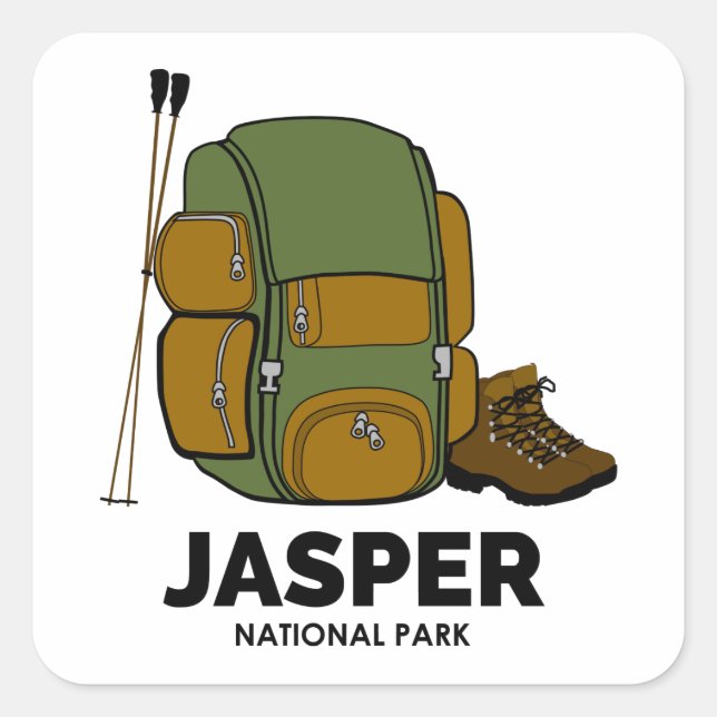 Jasper-Nationalpark-Backpack Quadratischer Aufkleber (Vorderseite)