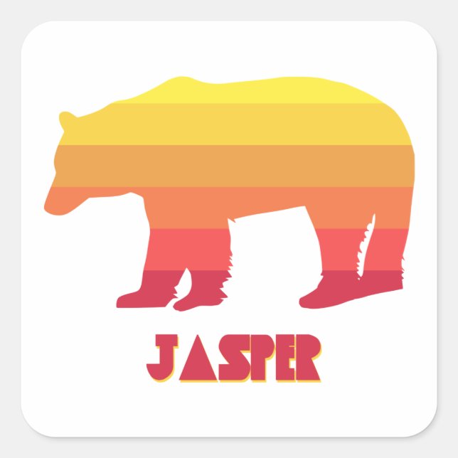 Jasper Nationalpark Bear Quadratischer Aufkleber (Vorderseite)